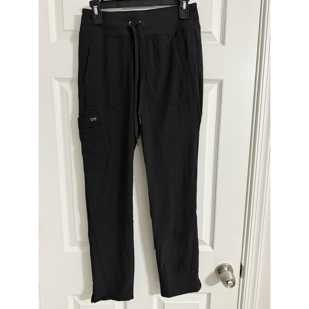 Barco One Cargo Scrub Pants Womens XXSP Black Pocket Jogger Mid-Rise Stretch